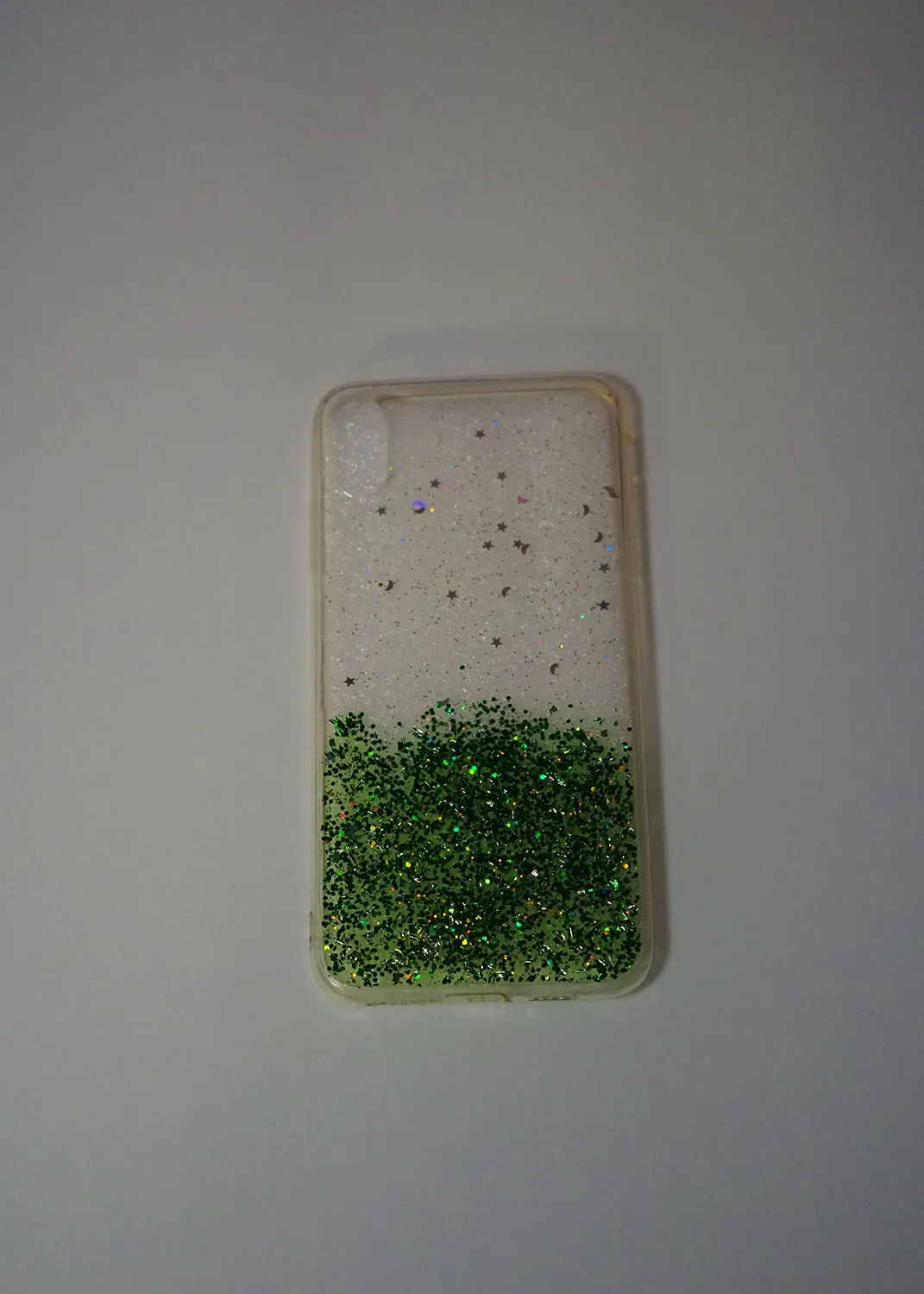 Apple iPhone XS Max Yeşil Simli Şeffaf Silikon Kapak Modelleri ve Görselleri