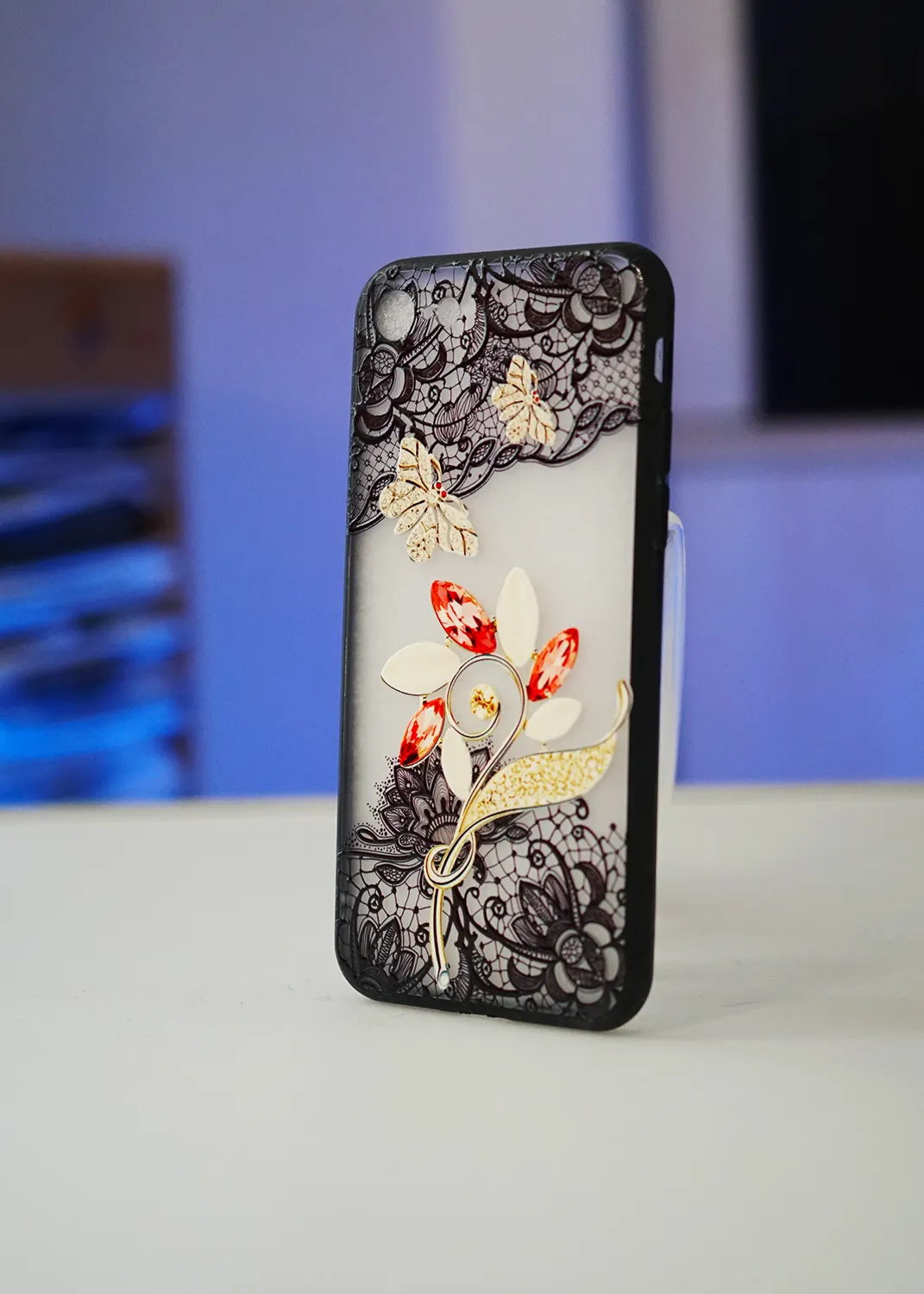 iPhone 7 Uyumlu Çiçek Desenli Şeffaf Telefon Kılıfı Modelleri ve Görselleri