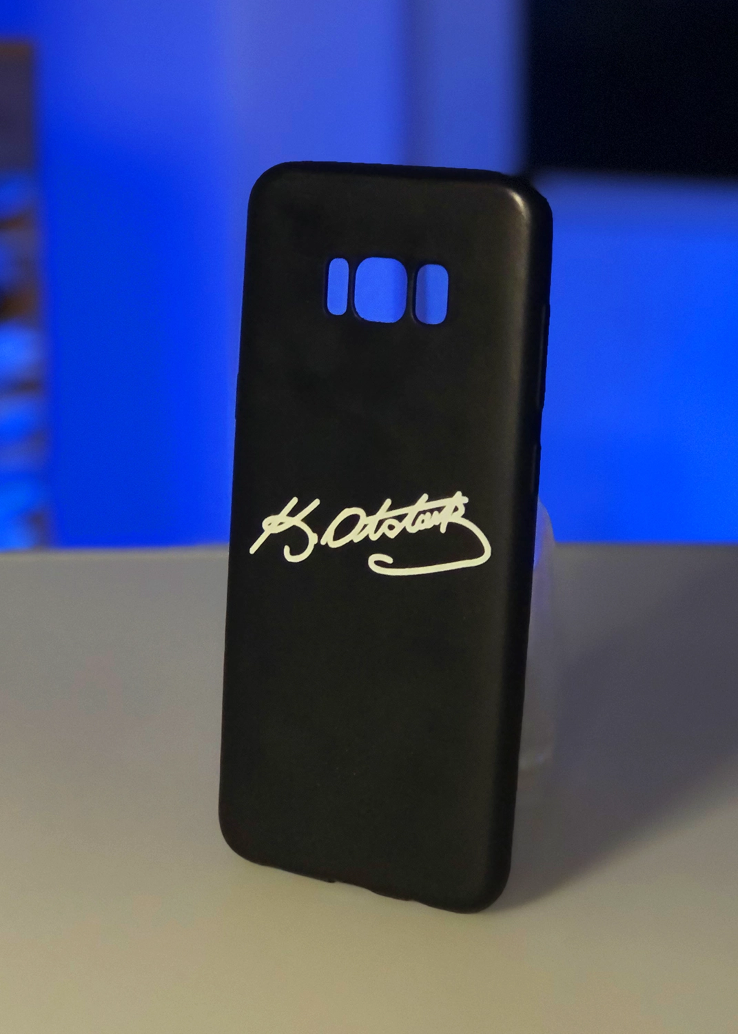 Samsung S8 Plus Esnek Plastik Telefon Kılıfı - Atatürk İmzalı Klasik Tasarım