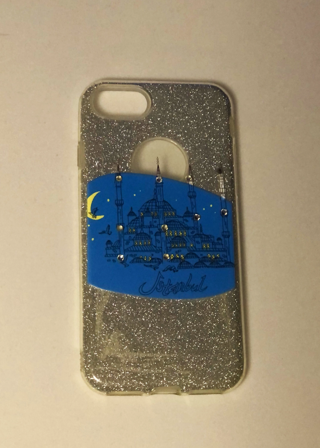 Apple iPhone 7 / 8 / SE 2020 / SE 2022 Beyaz Simli Istanbul Desenli Telefon Kılıfı Modelleri ve Görselleri