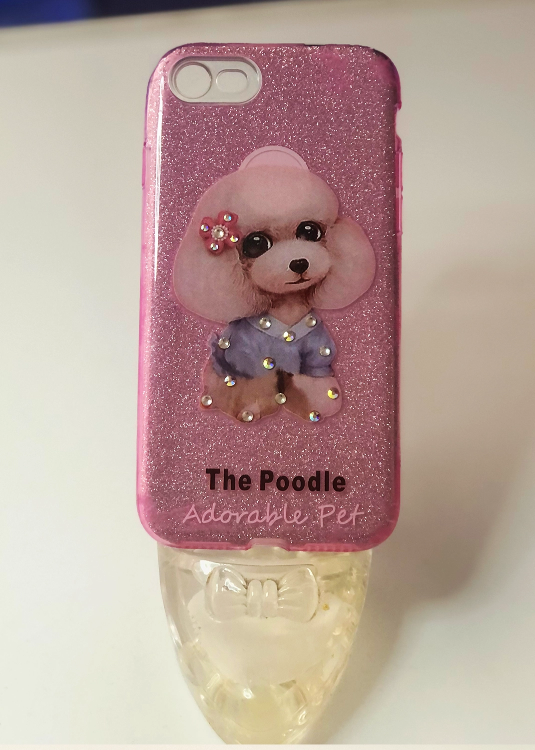 Apple iPhone 7 / 8 / SE (2020) Uyumlu Pembe Glitter Poodle Kılıf Modelleri ve Görselleri